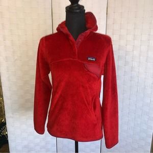 Patagonia Snap Retool Snap Red Hoodie With Hood Women’s Size Small